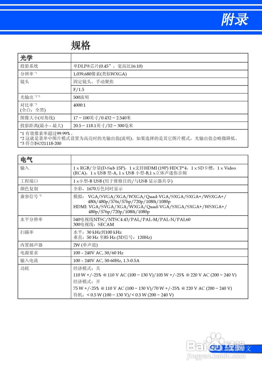 日电NP-L51W+投影机说明书:[6]