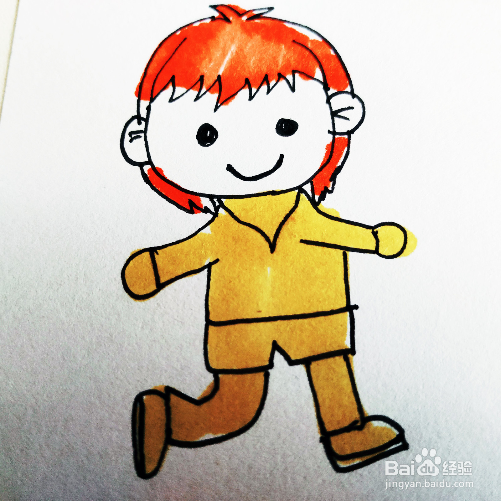 如何来画一位卡通可爱的男生简笔画呢
