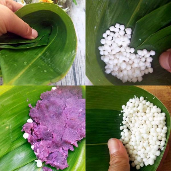 软糯香甜紫薯西米水晶粽