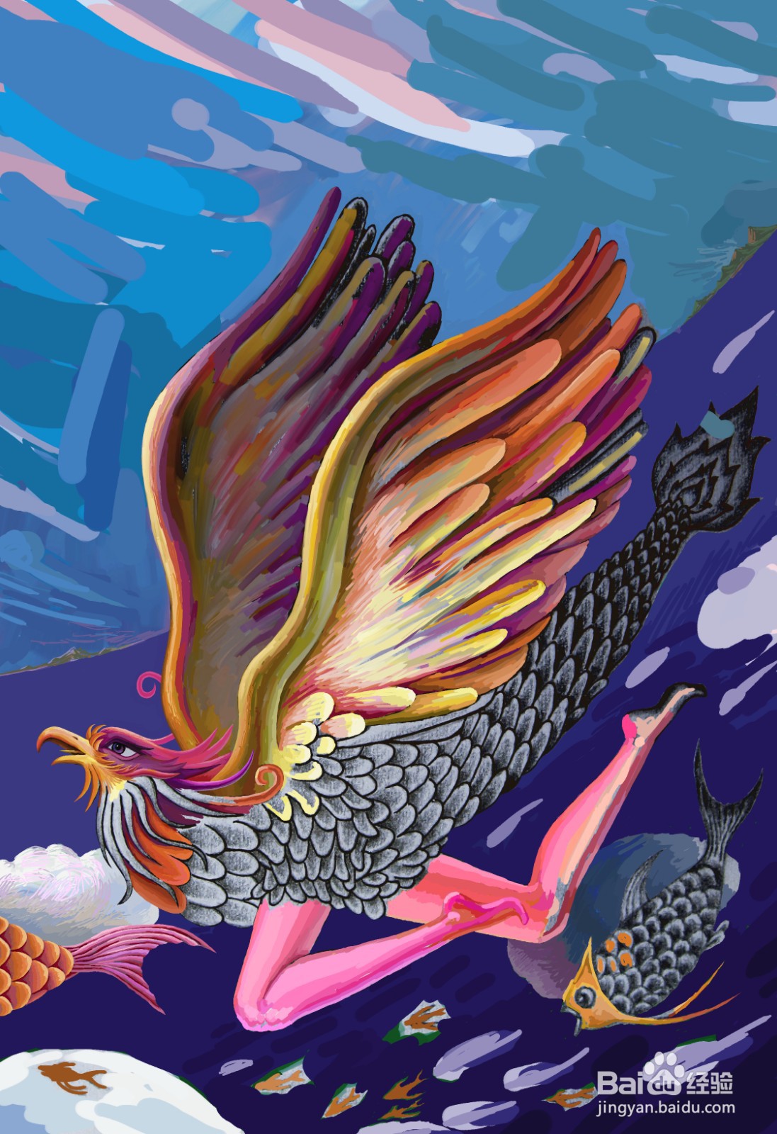 王疆原创CG插画《展翅翱翔》图片教程