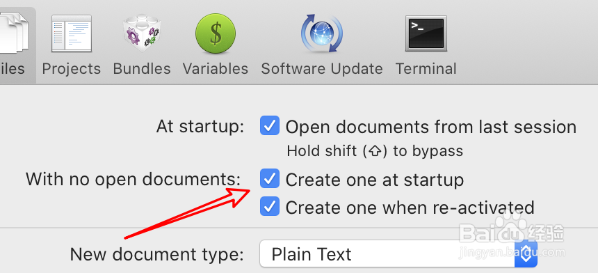 mac TextMate怎么设置打开时自动新建空白文档