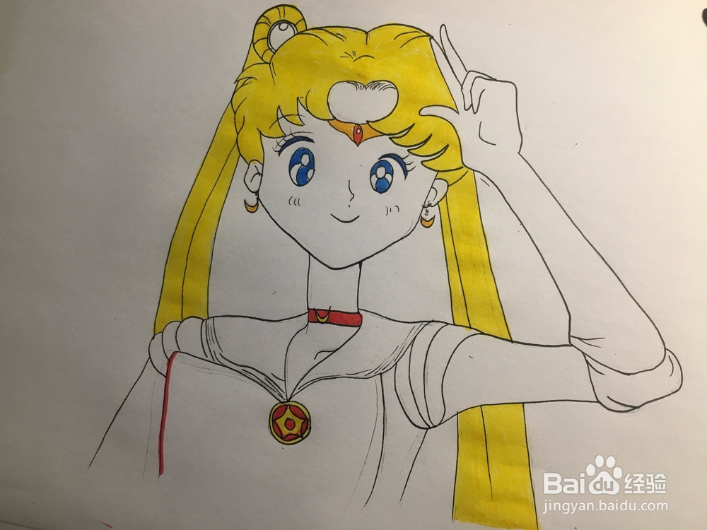 画美少女战士 美少女战士的彩色涂鸦 简笔画