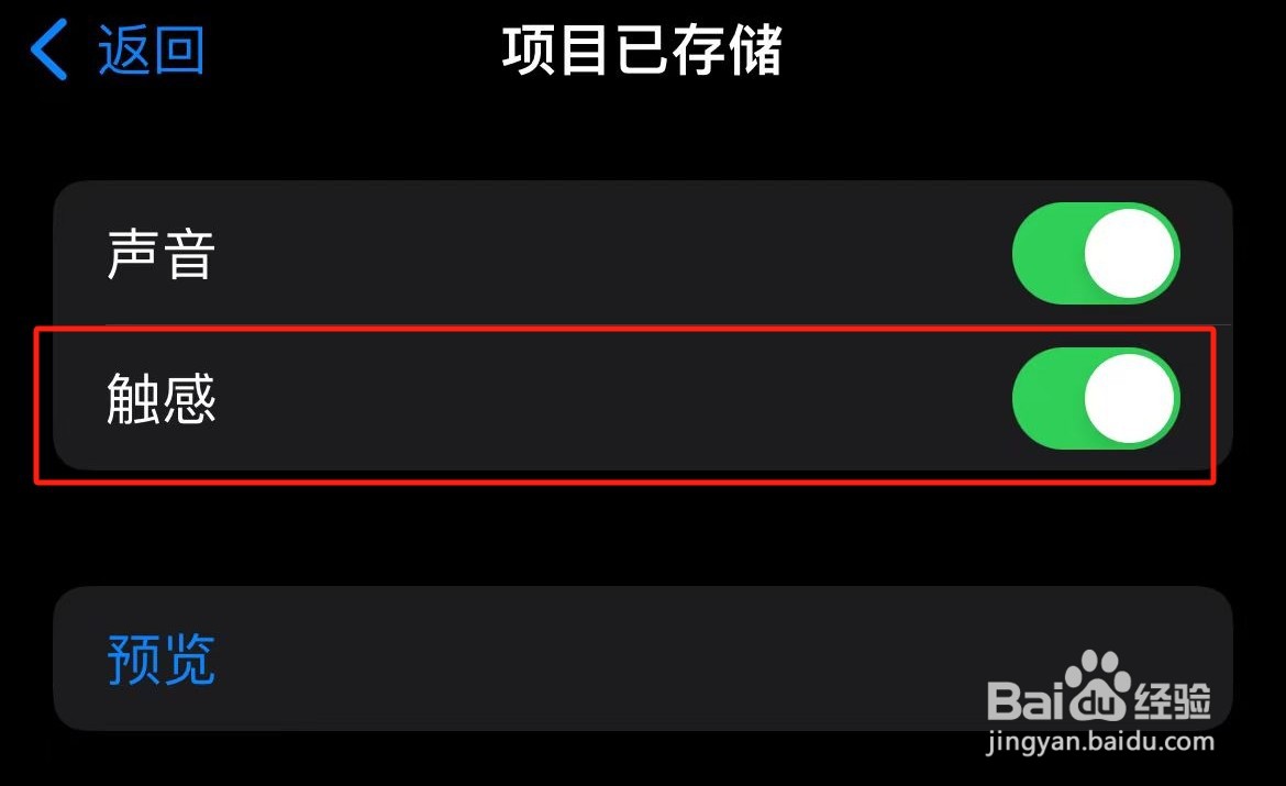 iPhone项目已储存的旁白触感在哪里开启？