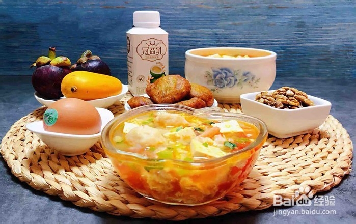 虾滑番茄豆腐蛋花羹的制作方法