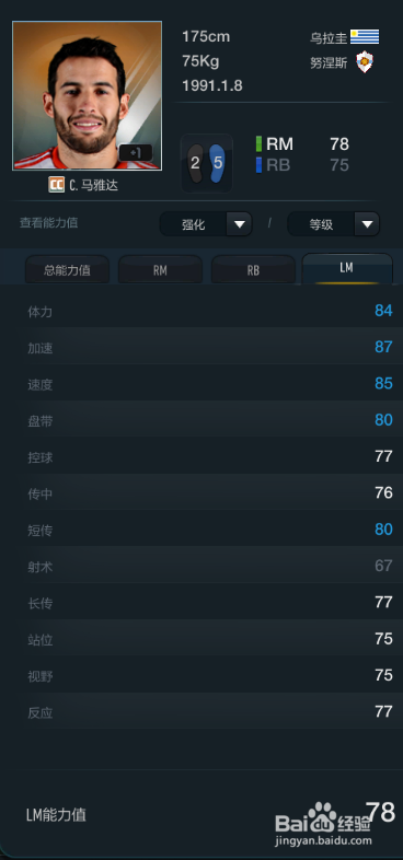 FIFA OL3新版乌拉圭国家队球员推荐(主力下篇)