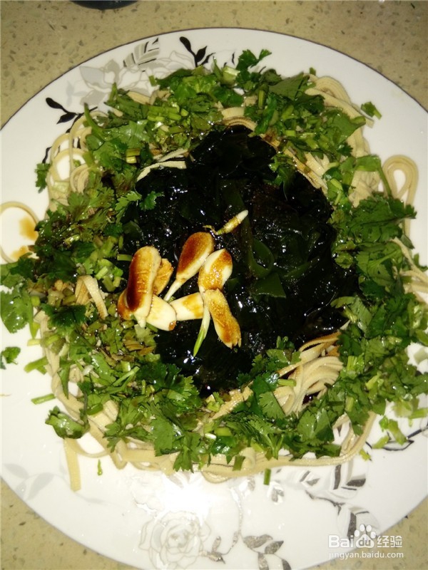 香菜干豆腐海藻拌菜