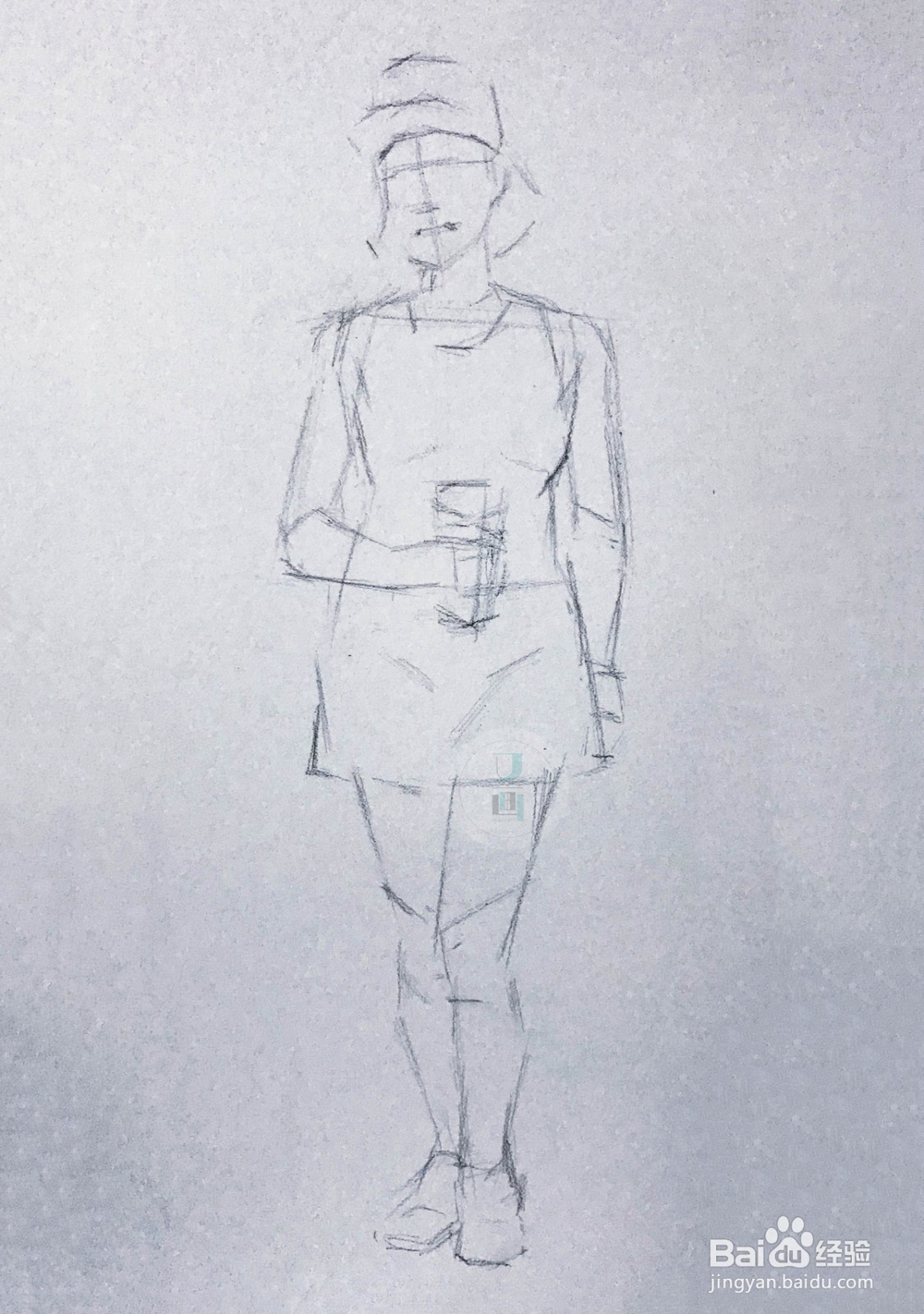速写教程 | 正面站姿小姐姐