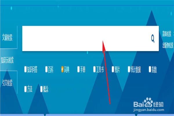 在中国知网如何进行词典搜索