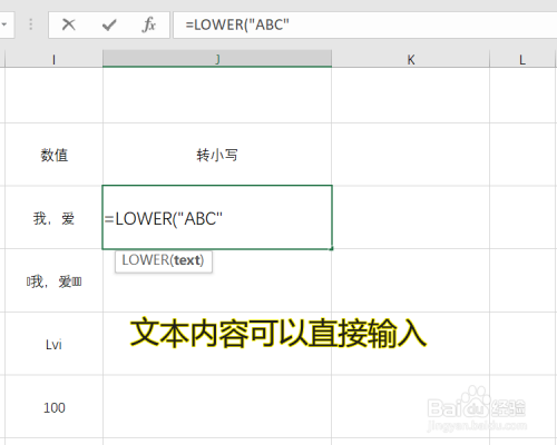 怎么使用Excel公式中的LOWER函数