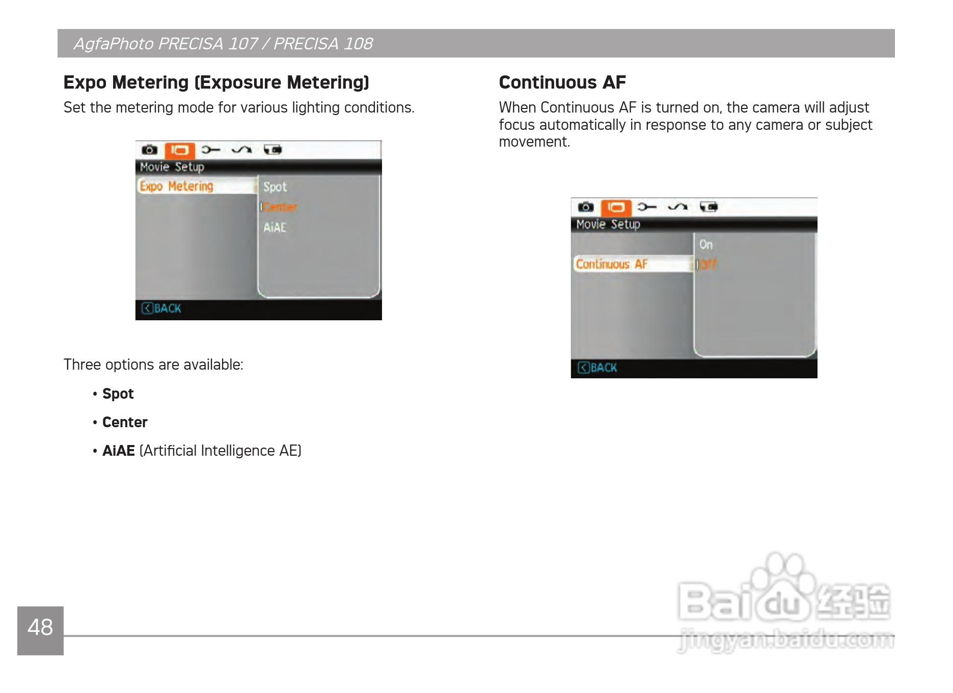 爱克发AgfaPhoto PRECISA 108数码相机使用说明书:[6]