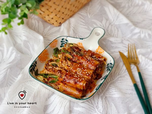 烧烤豆皮金针菇卷