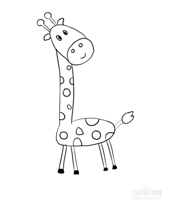 长颈鹿的画法简单图片