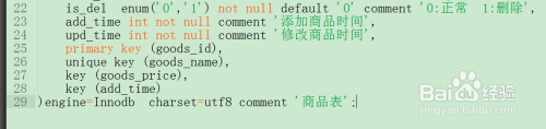 网站项目-商品表设计-TP项目操作数据库