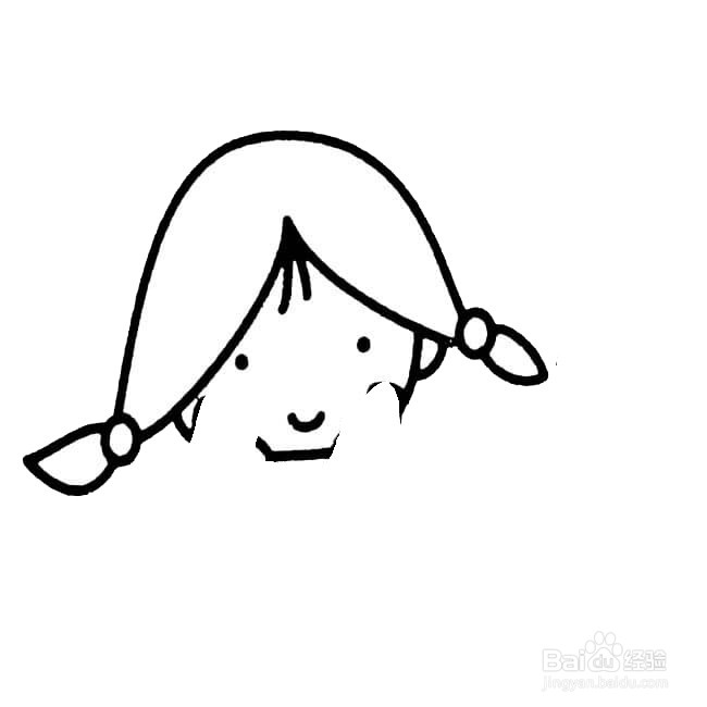 一个自信的女孩的简笔画