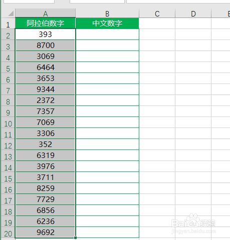 Excel如何将阿拉伯数字转为中文数字