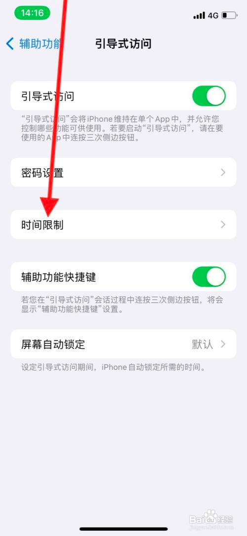 苹果系统引导式在哪打开时限剩余时间播报？