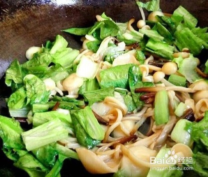 金针菇油麦菜的做法