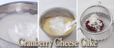 这是奶酪蛋糕呢。【蔓越莓奶酪花糕】