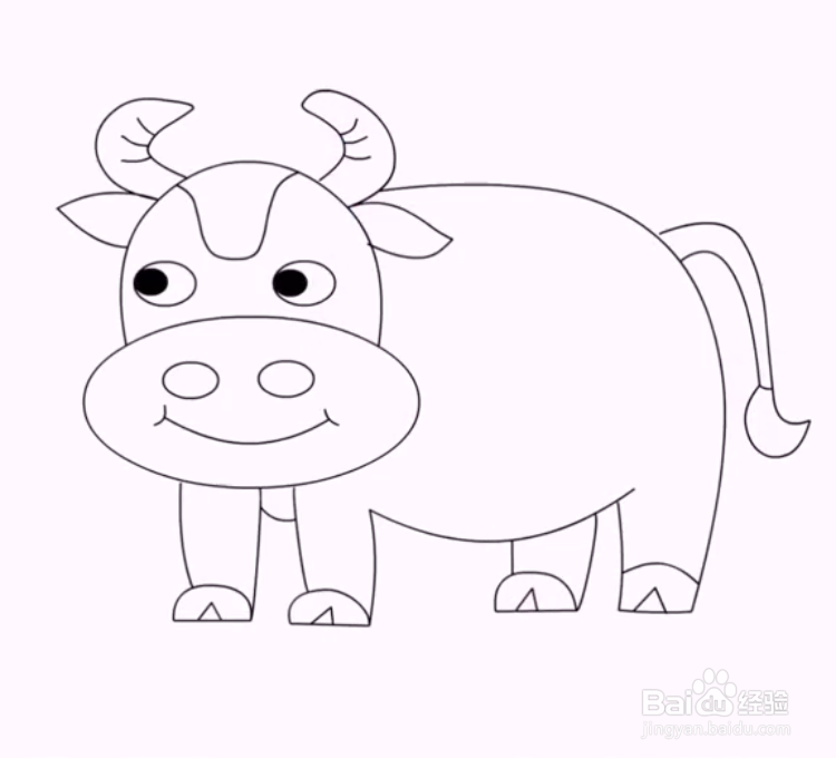 牛怎么画最简单画法图片