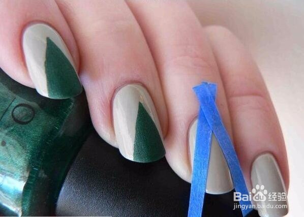 圣诞树美甲教程