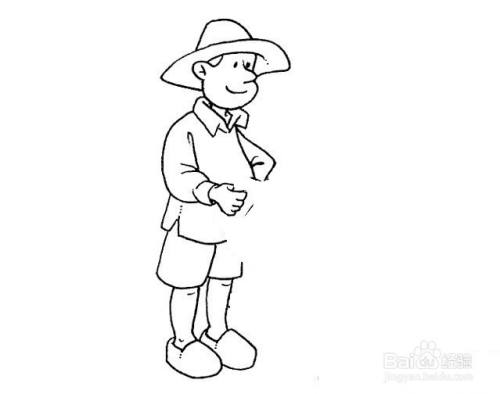 浇花的人简笔画