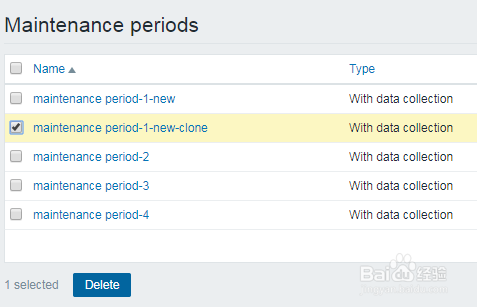 如何在zabbix中删除维护周期？