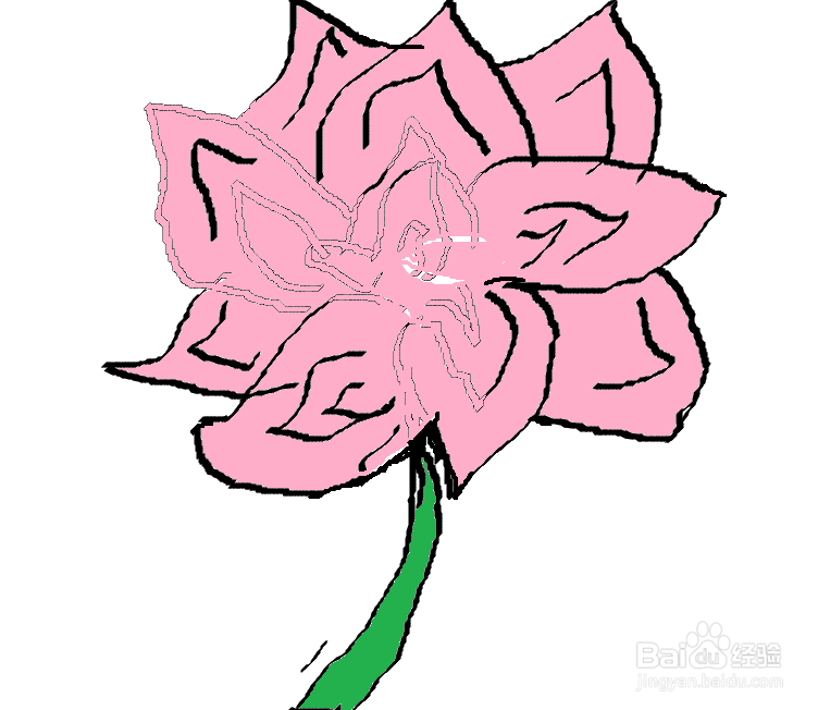 画图工具怎么画一朵荷花