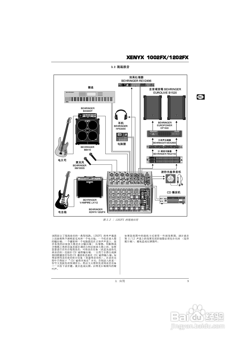 behringer xenyx 1002fx/1202fx专业调音台使用说明书