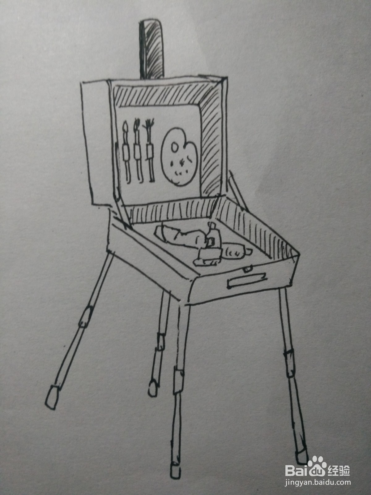 怎么画油画箱的简笔画