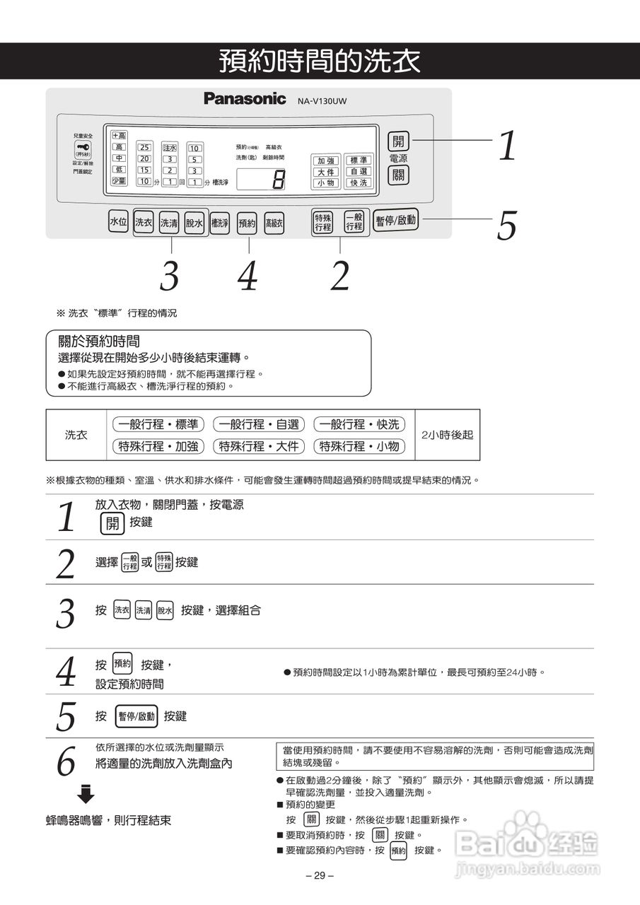 松下NA-V130UW洗衣机使用说明书:[4]