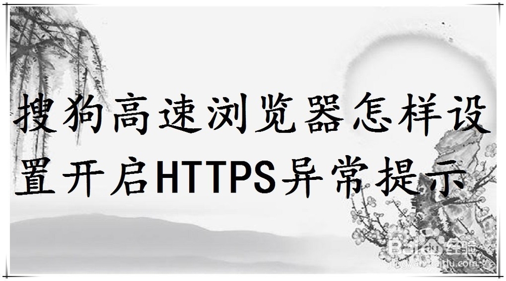 <b>搜狗高速浏览器怎样设置开启HTTPS异常提示</b>