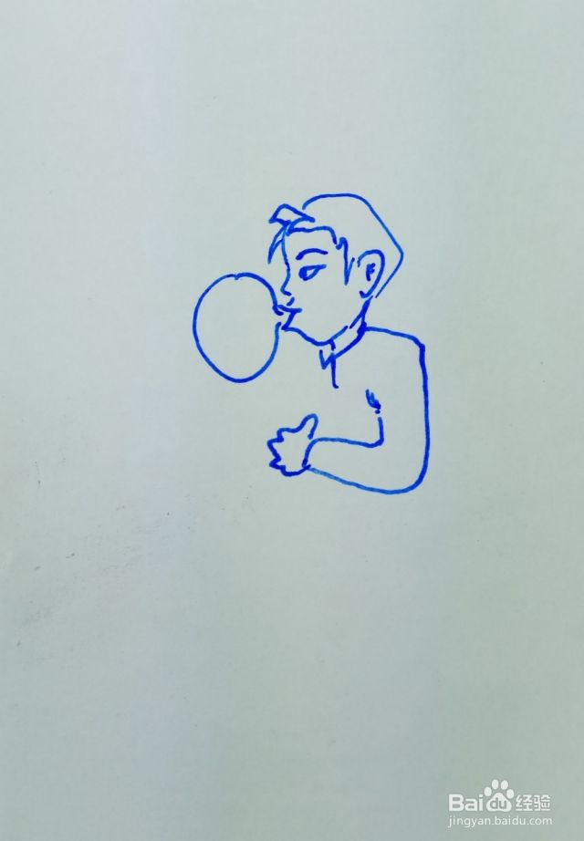 怎样画简笔画小孩吹气球？（儿童吹气球简笔画）