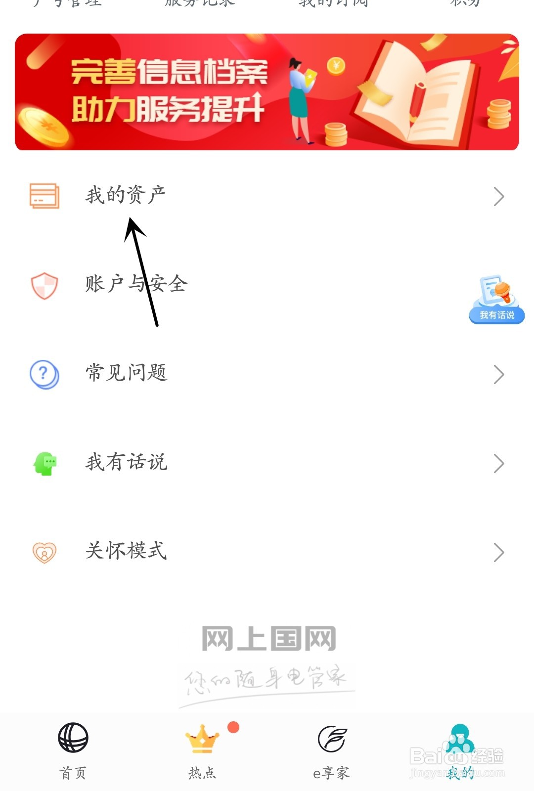 网上国网怎么查看我的资产