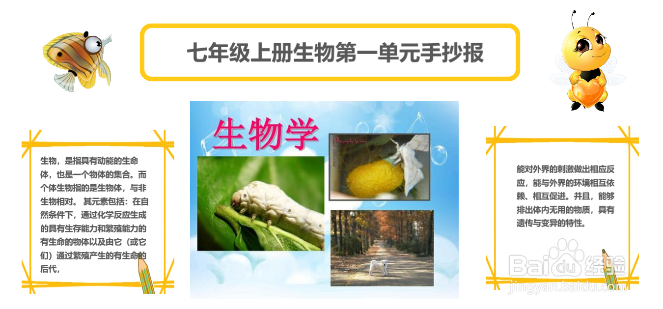 七年级上册生物第一单元手抄报