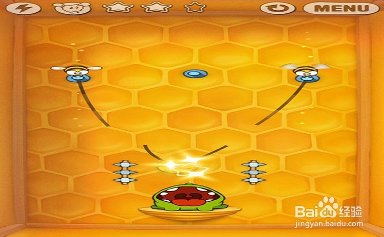 手机游戏割绳子level10-1三星攻略