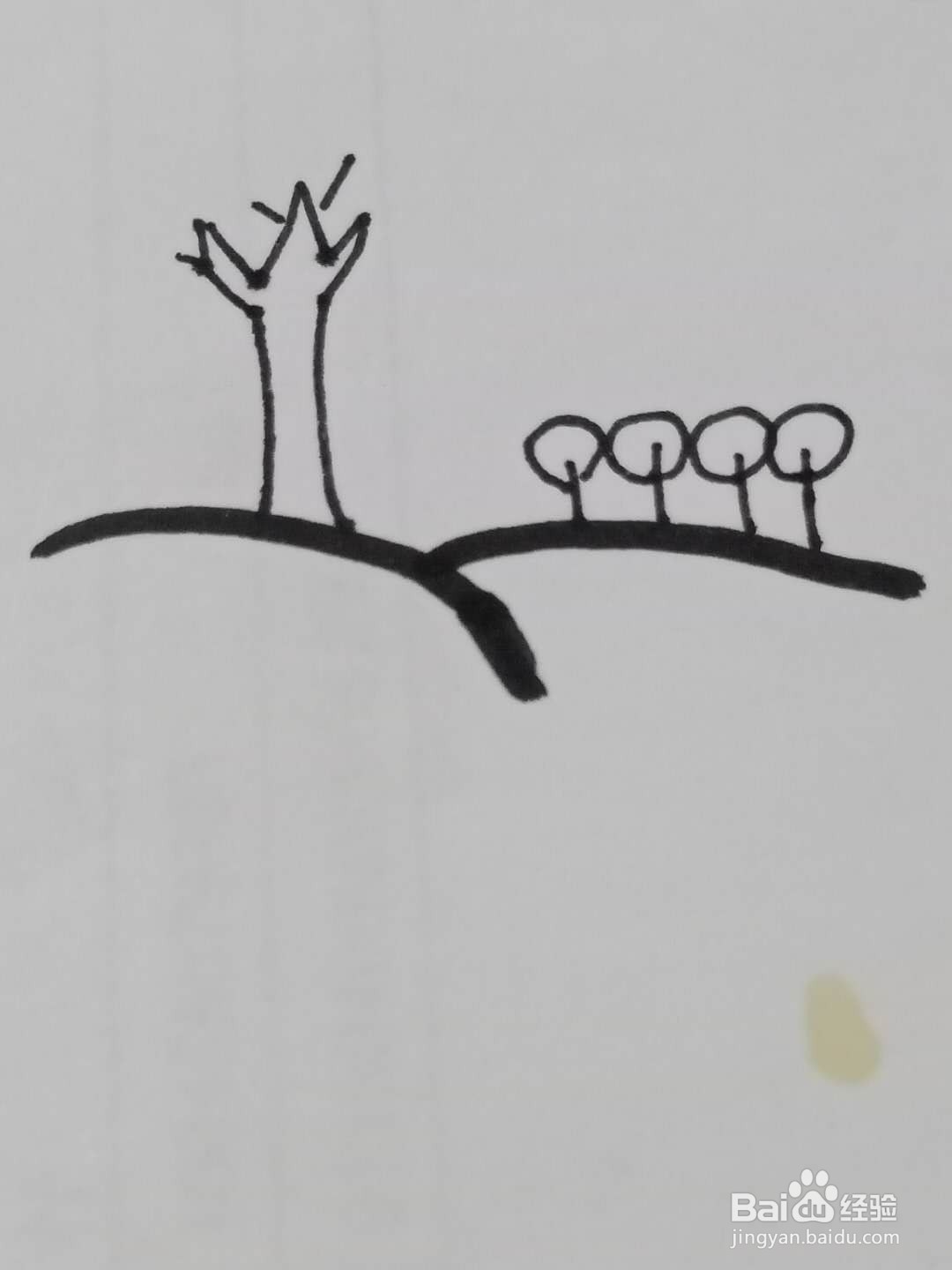 怎样画山坡上的树