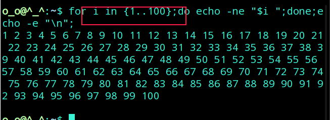 Linux在shell中如何自动生成1到100的连续数？