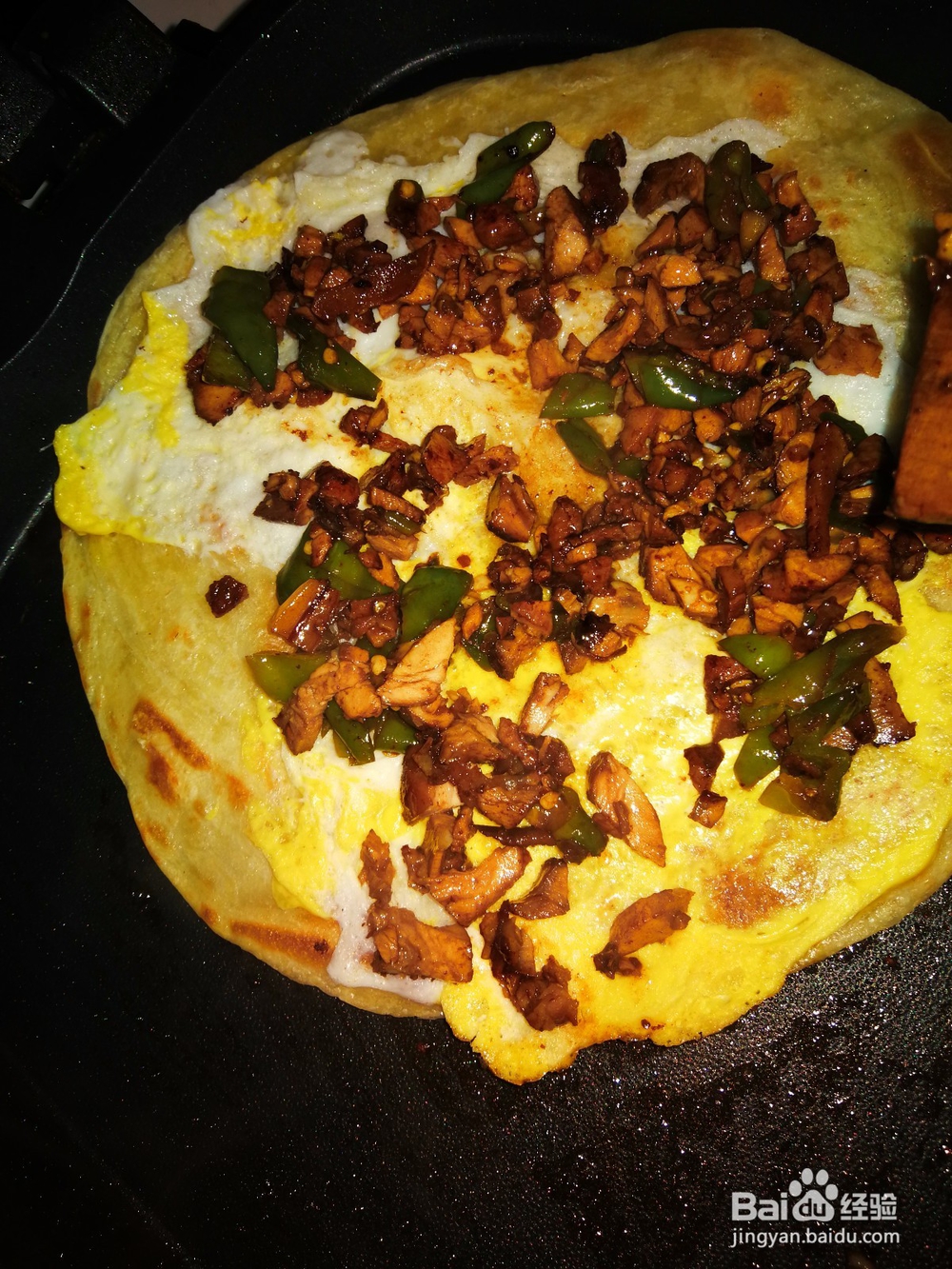 红烧肉丝青椒早餐饼