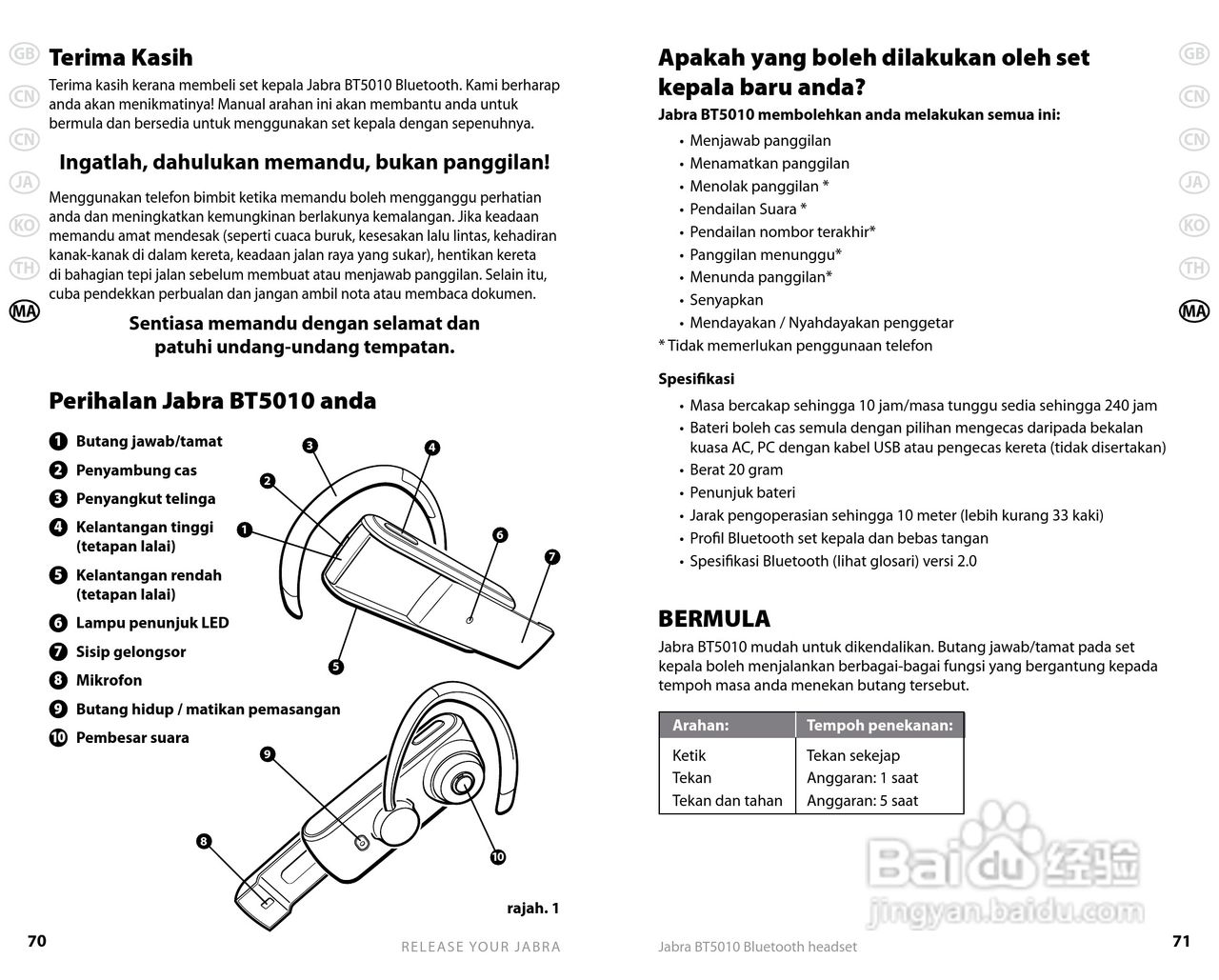Jabra BT5010蓝牙耳机使用手冊:[4]