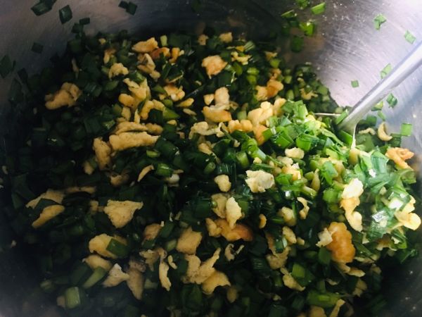 韭菜鸡蛋素锅贴