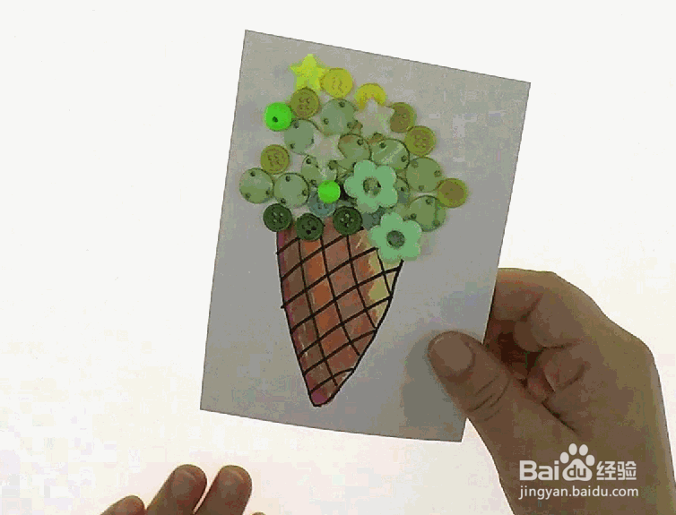 亲子手工纽扣贴画如何制作?