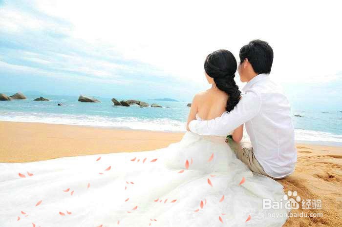 教你用美图秀秀给婚纱照添加花瓣效果