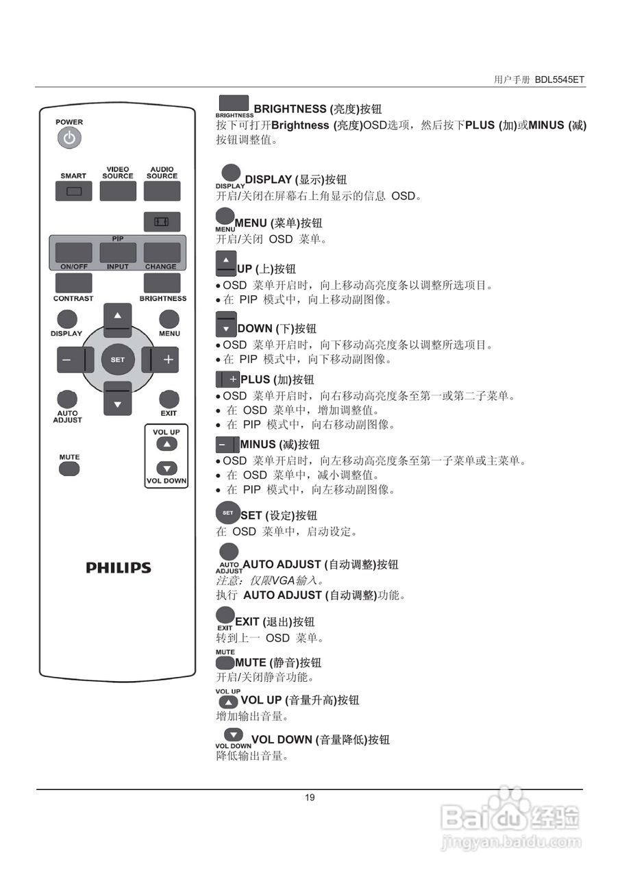 飞利浦BDL5545ET 55寸大屏显示器用户手册:[2]
