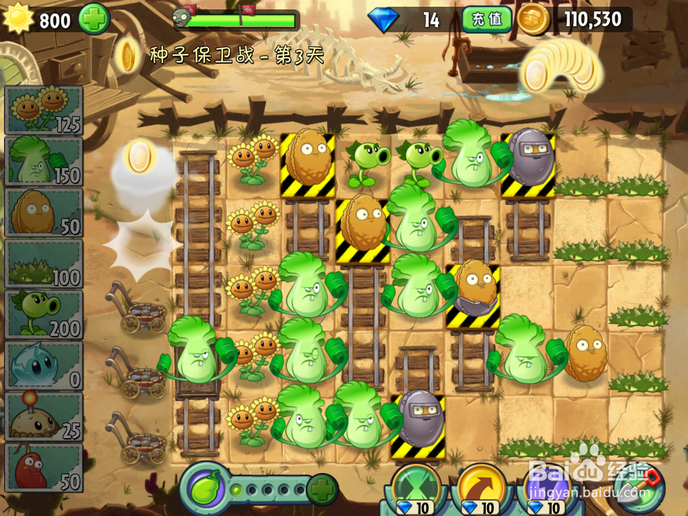 植物大战僵尸2 狂野西部 种子保卫战第三天 菜问