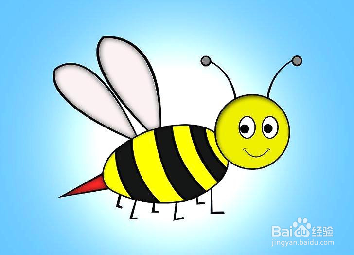 如何画卡通蜜蜂