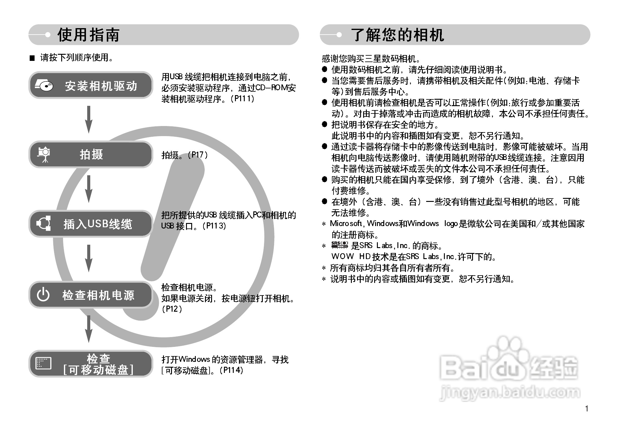 三星I7数码相机使用说明书:[1]