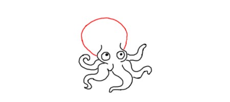 卡通乌贼怎么画