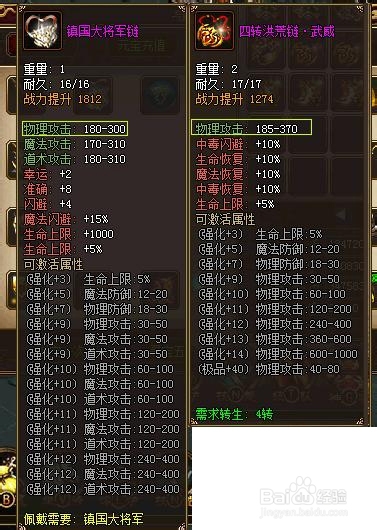 武尊官职装备图文对比四转装备