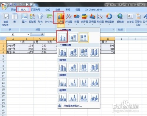 将柱形图、折线图、源数据完美结合为一张图