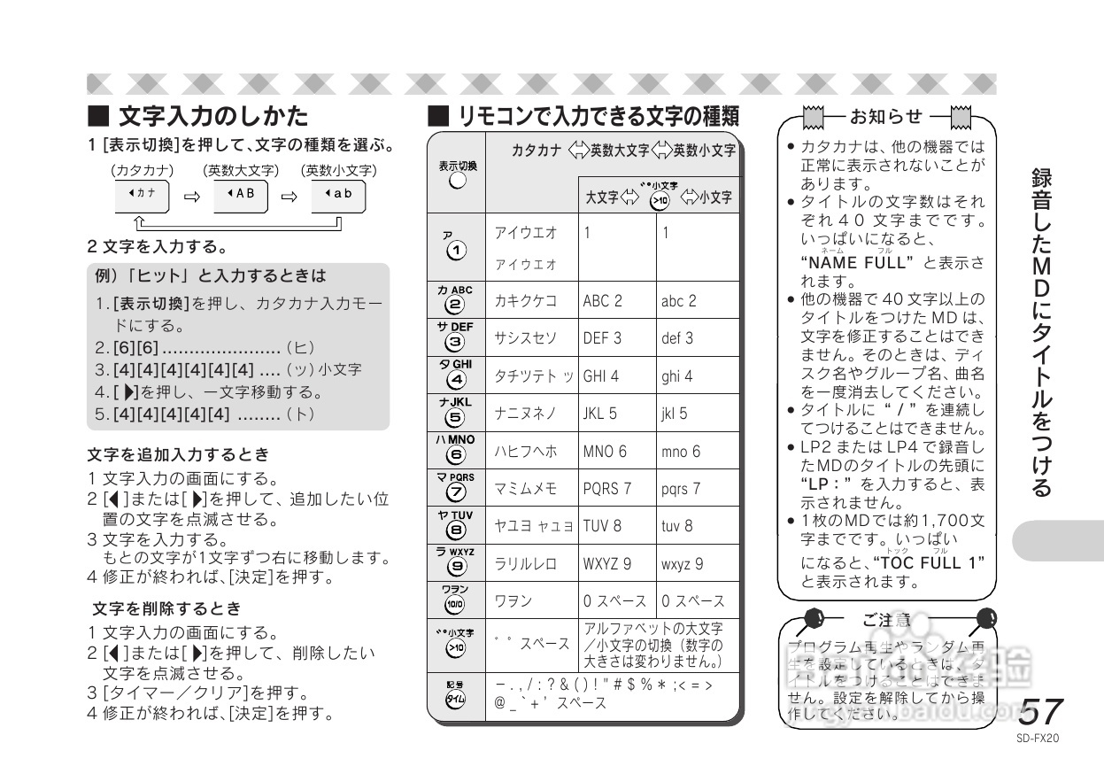 SHARP SD-FX20 CD/MD收音音响使用说明书:[3]